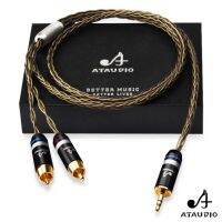 HiFi 3.5mm to 2rca cable high-end silver-plated PC mobile phone amplifier interconnect 3.5 jack to RCA cable