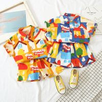 Summer Boys Clothing Sets Cartoon Fashion House Print Shirt+shorts Clothes for Kids Girls Beach Holiday Style Baby Sport Suits