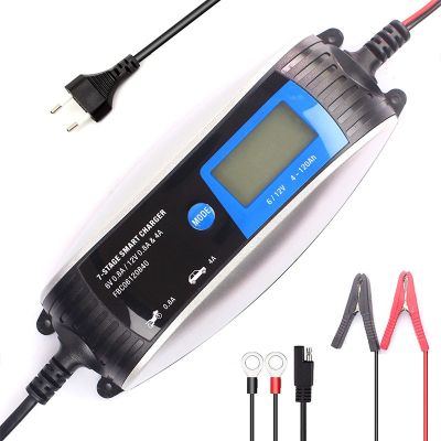 6V 12V 0.8A 4A Motorcycle Car Battery Charger Lead Acid 7-Stage Smart Waterproof Charger Automatic Charging