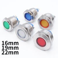 16/19/22mm Metal Light Indicators LED Warning Lights Power Signal Pilot Lamp Stainless Steel 6V 12V 24V 220V Screw/Pin Terminal