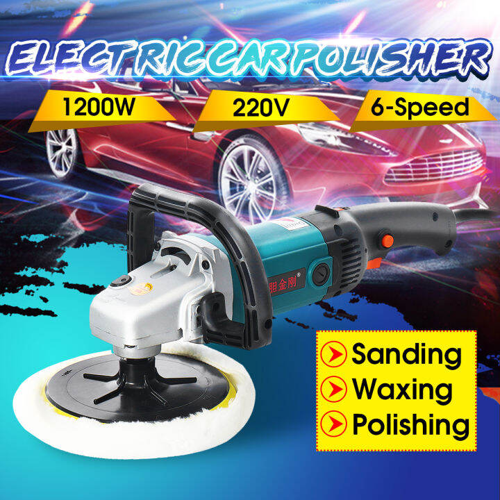 220v Electric Car Polisher Buffer Sander Waxer Kit Variable 6Speed 7