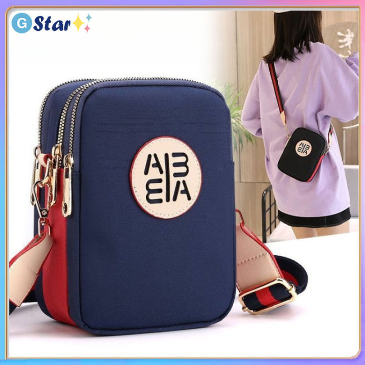 gstar-กระเป๋ากล้องทรงสี่เหลี่ยมขนาดเล็กลำลองกระเป๋าคาดตัวไนลอนพกพากระเป๋าสะพายสำหรับผู้หญิงตัวอักษรแบบ-mode-korea-กระเป๋าใส่เหรียญของผู้หญิงกระเป๋าโทรศัพท์มือถือ
