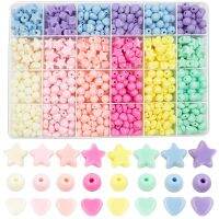 2023 Makaron Acrylic Beads Kit for Jewelry Making DIY Bracelet Necklace Accessories Box 720pcs Heart Bead Star Cute Kid Gift