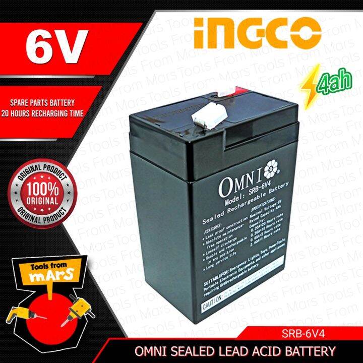 OMNI Sealed Lead Acid Battery 6V 4Ah Spare Battery SRB6V4 •TFM