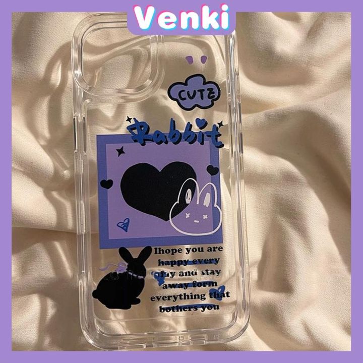 venki-เคสไอโฟน11-เคส-เคสสำหรับ-iphone-14-soft-tpu-clear-space-case-สีชมพูและสีม่วง-love-bunny-ปุ่มชุบกล้องกันกระแทกสำหรับ-iphone-14-13-12-12-plus-6-8-plus-xr-xs