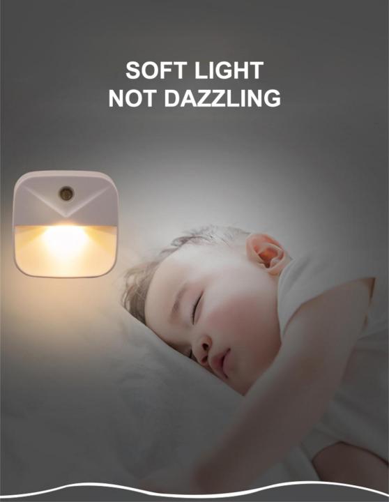เหมาะสำหรับไฟกลางคืนไร้สาย-led-xiaomi-เซ็นเซอร์ควบคุมแสงทางเดินห้องนอนโต๊ะข้างเตียงเด็กสำหรับเด็กทารกไฟกลางคืนแบบปลั๊ก-eu