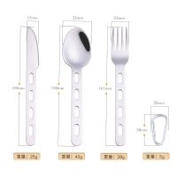 ；。‘【； Stainless Steel  Fork Spoon Western Tableware Set Camping Outdoor Portable Tableware Three Piece Set