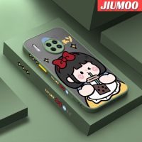 JIUMOO เคสสำหรับ Huawei Mate 30 Pro Mate 30 Lite ลายการ์ตูนเด็กผู้หญิงชานมบางดีไซน์ใหม่ขอบสี่เหลี่ยมด้านข้างกันกระแทกมีน้ำค้างแข็งโปร่งใสแข็งเคสมือถือปลอกซิลิโคนคลุมทั้งหมดเคสนิ่มสำหรับปกป้องกล้อง