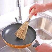 24CM Long Handles Bamboo Wooden Wok Brush Large Pot Brush Wash Dish Pot Cleaning Brush Restaurant Kitchen Cleaning Accessories