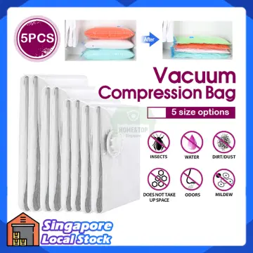 5Pcs Small Size Space Saver Vacuum Storage Bags, Hand Rolled Dust Proof  Compression Bags for Travel, Travel Space Saver Bag, Vacuum Sealer Bags for