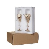 2Pcs Set Wedding Glass Personalized Wedding Champagne Toasting Flutes Burlap Lace Rustic Flutes Wine Cup Wine Creative Wine Cup