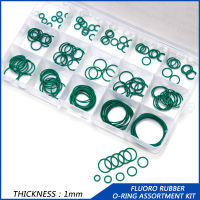 Fasteners 150pcs/Box Fluorine Rubber O-rings Box Set Sealing 15 sizes 1mm Thickness Outer Diameter 6-30mm Durable Green FKM Gasket Oring  FQ028