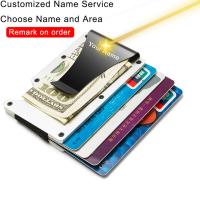 【CC】 Name Credit Bank Card Holder Anti-magnetic Wallet Aluminum Blocking Money Purse