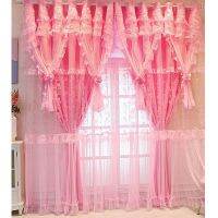 Caldwelllj Lace Voile Curtains for Living Room Bedroom Girls Kids Princess Pink Tulle Window Half Blackout Curtain Wedding Decor 1Pcs