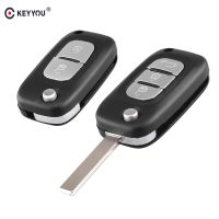 KEYYOU ปลอกหุ้มรีโมทกุญแจรถยนต์แบบกดปุ่ม2/3ปุ่มสำหรับ Renault Clio Megane Kangoo 2 Modus อุปกรณ์เสริมใบพัด HU83