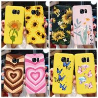 For Samsung Galaxy S6 S7 edge Case Cute Love Heart Flower Silicone TPU soft cases cover For Samsung S6 S7 S 6 7 edge phone Case