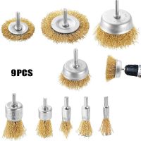 9-Piece Set Wire Brush Polishing Steel Wire Wheel Brush Dremel Rotary Tools for Drill Dremel Tools Metal Rust Removal Polishing Rotary Tool Parts  Acc