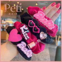 PETIHAIR สีทึบทึบ ตุ๊กตาบาร์บี้ scrunchie อีลาสติก แฟชั่นสำหรับผู้หญิง เชือกมัดผม ของใหม่ อุปกรณ์เสริมผม ยางรัดผม สำหรับผู้หญิง