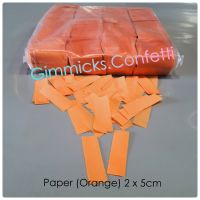 กระดาษตัด เปเปอร์ชู๊ต สีส้ม แบบไม่เงา  ขนาด  2 × 5 ซม. / 1 กิโลกรัม Confetti Paper Shoot  Non Metallic Orange Color Size 2 x 5 cm /  1 kg