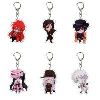 WANNI พวงกุญแจ Cosplay Accessory ของเล่นสีดำบัตเลอร์ Sutcliff Grell เครื่องประดับ Figrue ผู้ถือกุญแจของเล่นจี้กระเป๋าสะพายไหล่ Kuroshitsuji พวงกุญแจอะนิเมะ