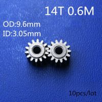 RC รุ่น Metal Pinion Gear 0.6M 3.05mm (เส้นผ่านศูนย์กลางรู) 14T 14 ฟันเฟืองมอเตอร์ขนาดเล็กเส้นผ่านศูนย์กลาง 9.6mm-final1