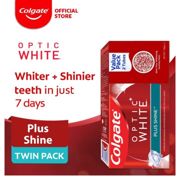 Colgate Optic White Plus Shine Toothpaste 100g Twin Pack | Lazada PH