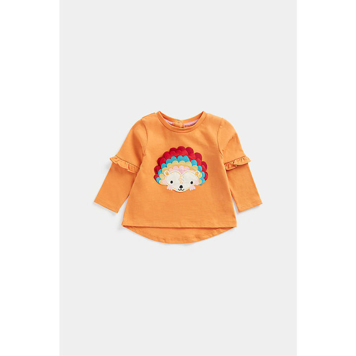 เสื้อยืดแขนยาวเด็กผู้หญิง-mothercare-hedgehog-long-sleeved-t-shirt-cd034