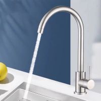 304 Stainless Steel Kitchen Faucet Water Purifier Single Lever Hole Cold Water Tap 360°rotation Elbow Sink Tap Kitchen Tap Crane