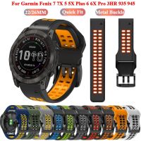 【CW】 22mm 26mm Watch Strap For Garmin Fenix 7 7X 5 6 5X 6X Pro Plus 3 HR Sapphire Soft Silicone Smartwatch Wrist Band Bracelet