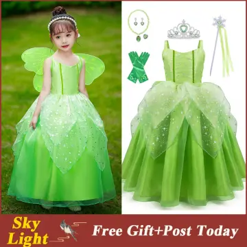 Girls Tinker Bell Costume Halloween Costume For Kids Green Tinkerbell Fancy  Dress Fairy Princess Cosplay Carnival Party 2-10y