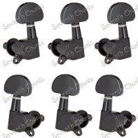 A Set of 6 Pcs Black Big Semicircle Buttons Guitar String Tuning Pegs keys Tuners Machine Heads for Acoustic Electric Guitar