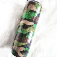 Glitter Skinny Army Tumbler แก้วน้ำแข็งของขวัญส่วนบุคคล