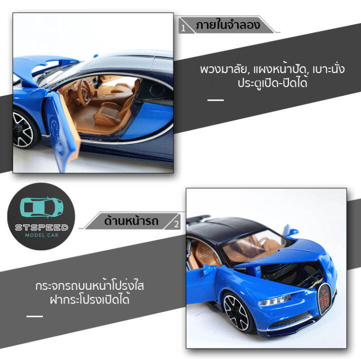 โมเดลรถเหล็ก-bugatti-chiron-ขนาด-1-32-มีไฟหน้าไฟท้าย-มีเสียง-เปิดประตูได้-โมเดลรถยนต์-รถเหล็กโมเดล-โมเดลรถ