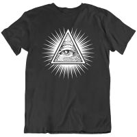 เสื้อยืดโอเวอร์ไซส์เสื้อยืด พิมพ์ลาย Illuminati All Seeing Eye Of God Pyramid Mason Inspire สไตล์ฮิปฮอปS-4XL  SMW8