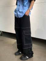 【YD】 2023 New Loose Wide Leg Jeans MenS Y2k Fashion Pants Side Large Street Wear