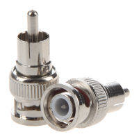 2 Pcs BNC Male to RCA Male RF Coaxial Connector Adapter for CCTV