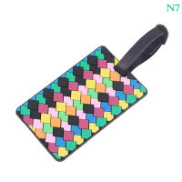 ZHUHAO 1PC Geometric กระเป๋าเดินทางแท็กกระเป๋าเดินทาง ID addres Holder กระเป๋าซิลิโคน Tag