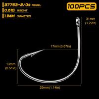 PROBEROS 100Pc ตะขอตกปลา Fishhook เหยื่อตกปลาปลาเทราท์ปลาแซลมอนแมลงวันแห้งปลา Hook สีดำ2/0 #-4 # ขนาด Fiahing อุปกรณ์เสริมเบ็ดตกปลา