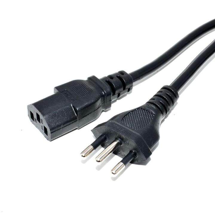 2 X Brazil Plug 3 Prong Power Cord Cable 1.5M 0.75 Square for Desktop ...