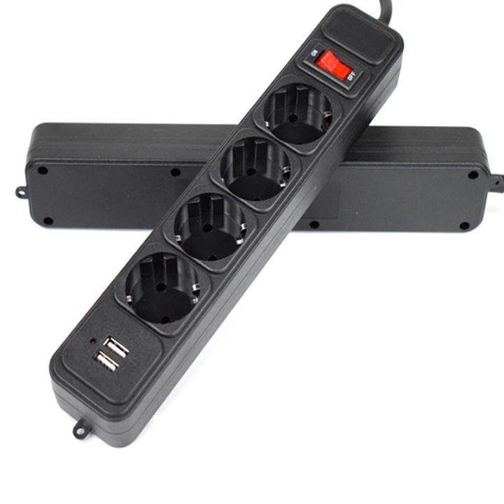 new-popular89-2500w-10aboardeu-plugnetwork-filter-witheextension-cord-surge-protector-4-acsockets-2พอร์ต-usb