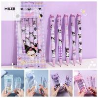 MKEB 5pcs/Set หมึกสีดำ ปากกาเจลกด เอสทีปลายปากกา เครื่องเขียนสเตชันเนอรี การเขียนปากกาลงนาม การ์ตูนลายการ์ตูน พลาสติกทำจากพลาสติก ปากกาลูกลื่น สำหรับนักเรียน