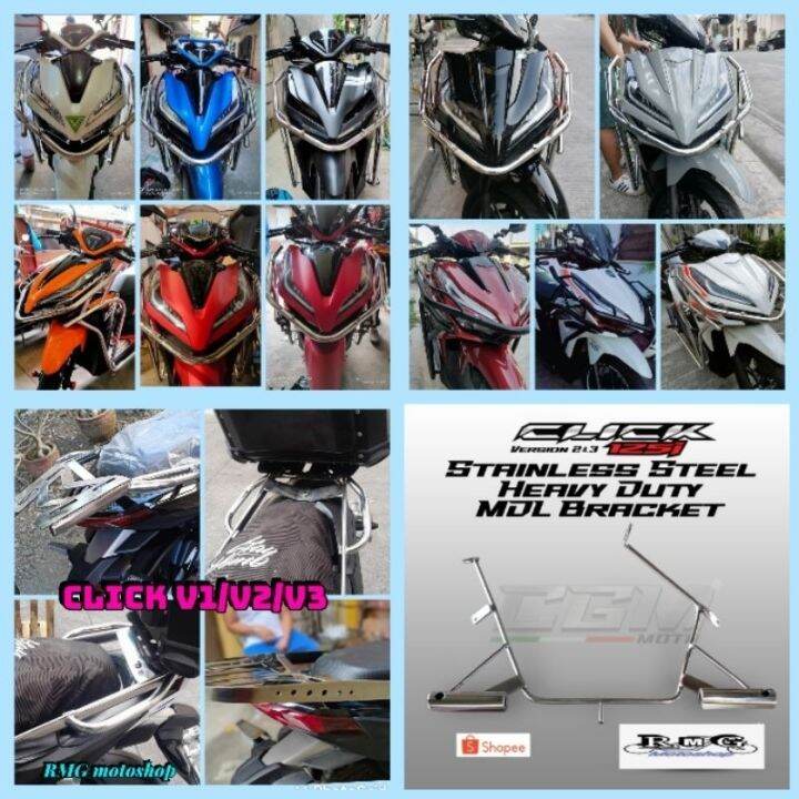 [RMG] 304 PURE STAINLESS or BLACK CRASH GUARD FOR HONDA CLICK V1/V2 /V3