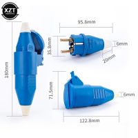 EU Plug Waterproof IP54 2 Pin Male Female Electronic Connector Schuko Rewireable Detachable Socket Adapter Extender Cord 16AWires Leads Adapters