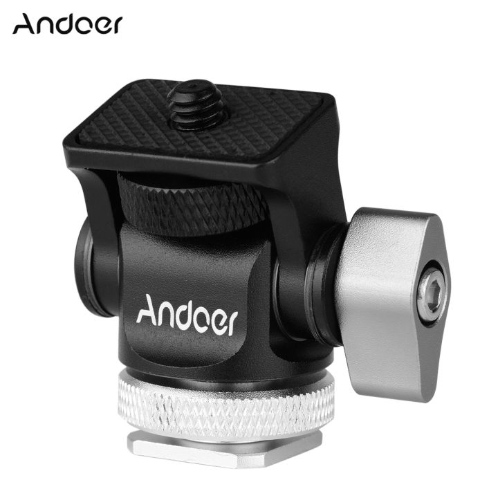Andoer Mini Monitor Mount Tripod Head Cold Shoe Adapter Aluminum Alloy ...