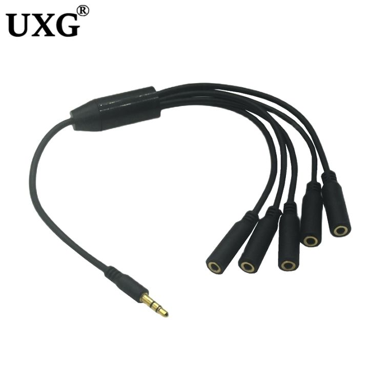 3-5mm-5-way-port-aux-multi-headphone-earphone-audio-splitter-adapter-3-5mm-jack-hub-spliter-cable-extender-1-male-to-4-female-5