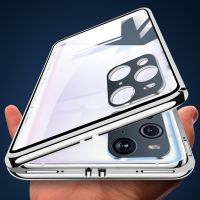 【Enjoy electronic】 360 Double Sided Magnetic Adsorption Phone Case For OPPO Find X3 Neo X3 Lite X3 Pro Glass Cover Camera Lens Protector Film Shell