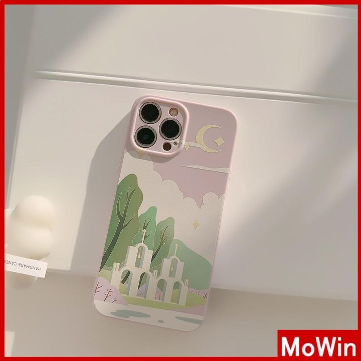 mowin-เข้ากันได้สำหรับ-เคสไอโฟน-เคสไอโฟน11-เคส-iphone-11-เคส-iphone-ครีมเคลือบเงาฟิล์มนุ่ม-tpu-เคสกล้องกันกระแทกป้องกันภาพวาดสีน้ำมันแบบเรียบง่ายโบสถ์เข้ากันได้กับ-iphone-13-pro-สูงสุด-12-11-xr-xs-สูง