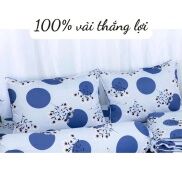 HCMBộ Drap+áo gối 100% vải Cotton Thắng Lợi 4 MÓN chuẩn logo trên vải