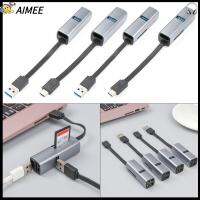 AIMEE อลูมิเนียมอัลลอย อะแดปเตอร์ OTG ตัวขยาย ความเร็วสูง ฮับ Type-C ฮับ USB ตัวแยก USB 3.0 แท่นวาง