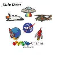 【Cute Deco】Lovely Space Shuttle (7 Type) Oh, My God /Space Shuttle Charm Button Deco/ Cute Jibbitz Croc Shoes Diy / Charm Resin Material for DIY